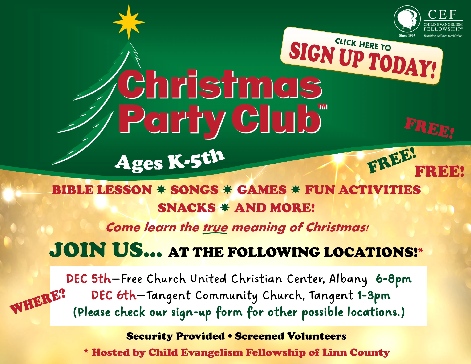 Christmas Party Club flyer