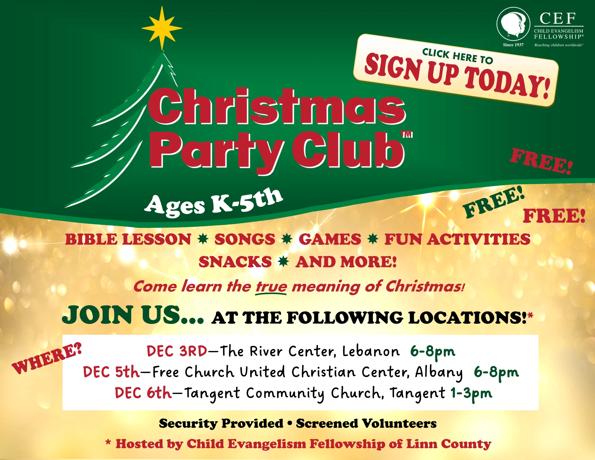 Christmas Party Club flyer